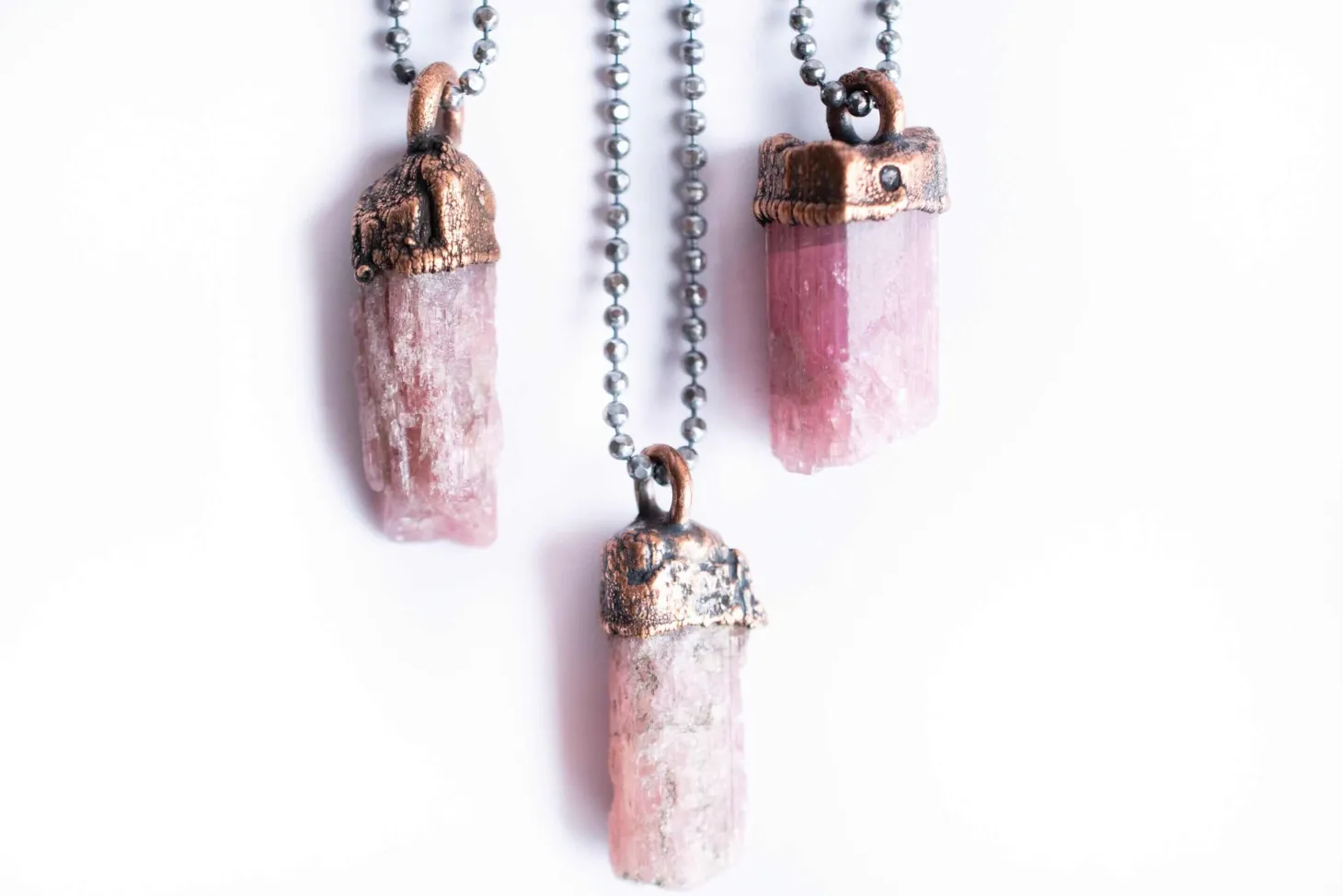 SALE Raw tourmaline necklace | Pink tourmaline necklace