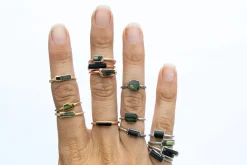 SALE Raw tourmaline ring | Green tourmaline crystal ring