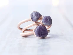 SALE Rose Gold Ruby ring | Red ruby crystal ring