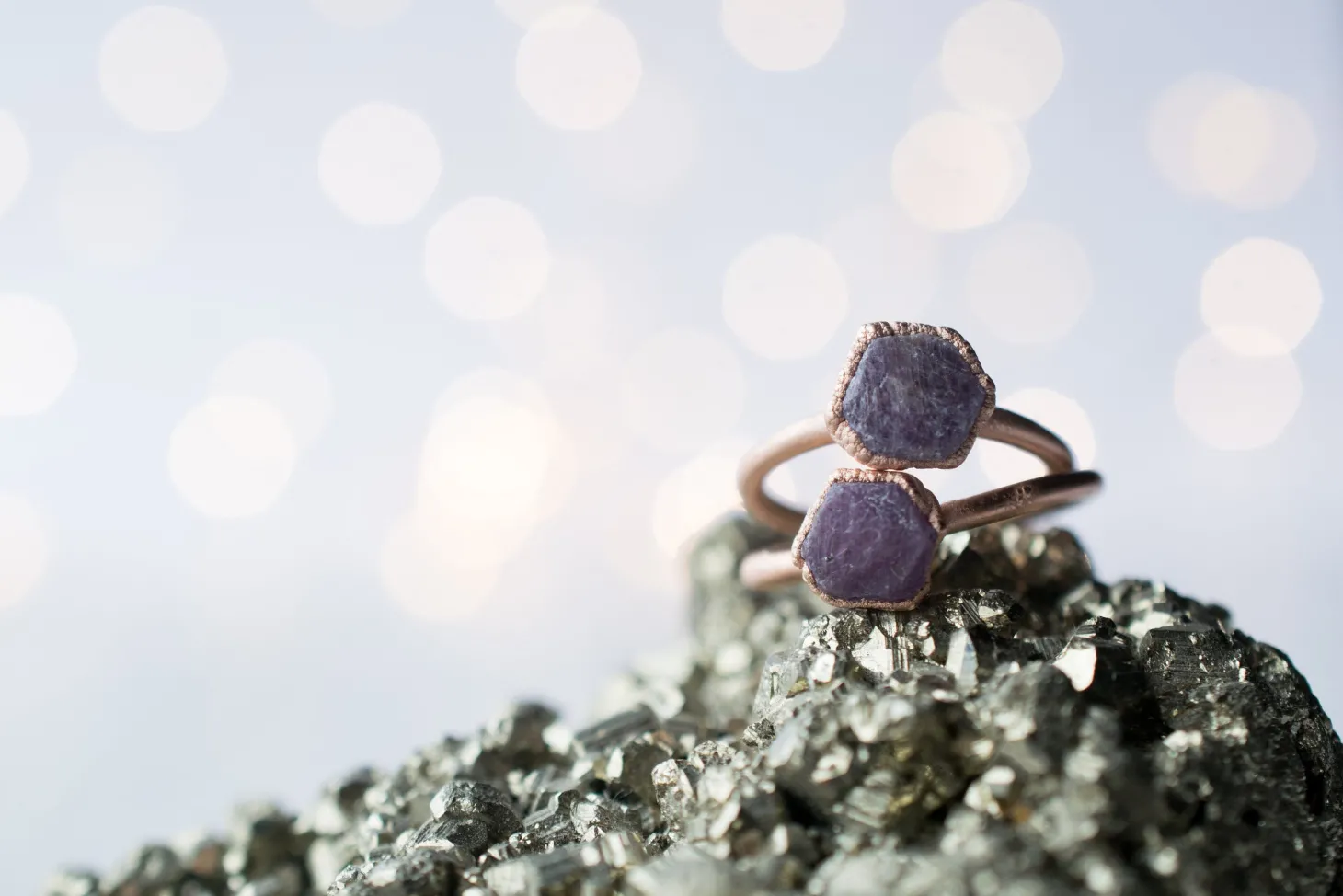 SALE Rose Gold Ruby ring | Red ruby crystal ring