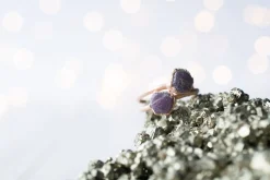 SALE Rose Gold Ruby ring | Red ruby crystal ring