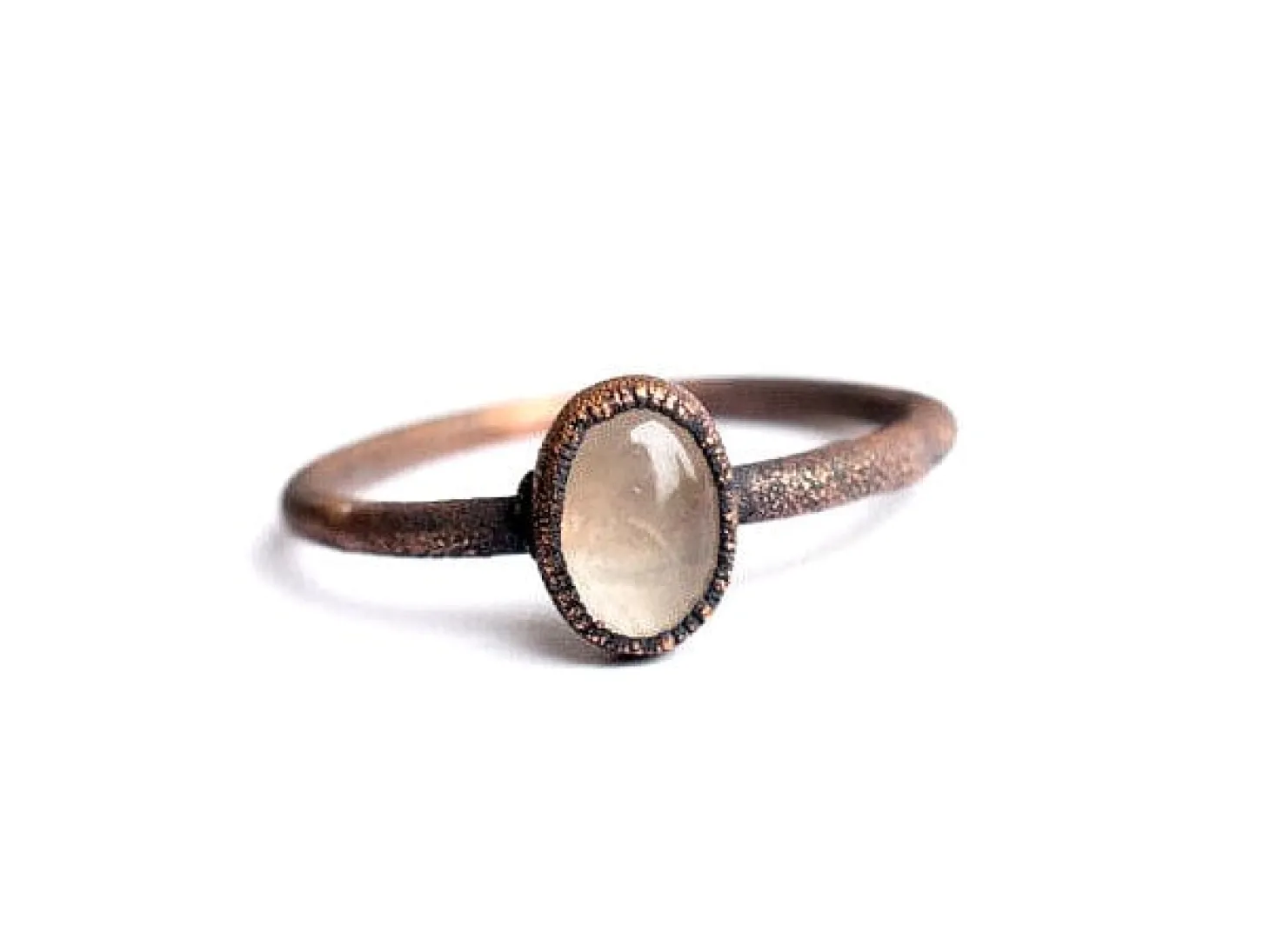 SALE Rose Quartz ring | Simple stone stacking ring