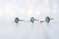 SALE Silver Labradorite ring | Gemstone stacking ring