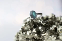 SALE Silver Labradorite ring | Gemstone stacking ring