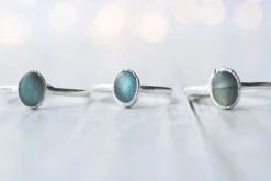 SALE Silver Labradorite ring | Gemstone stacking ring