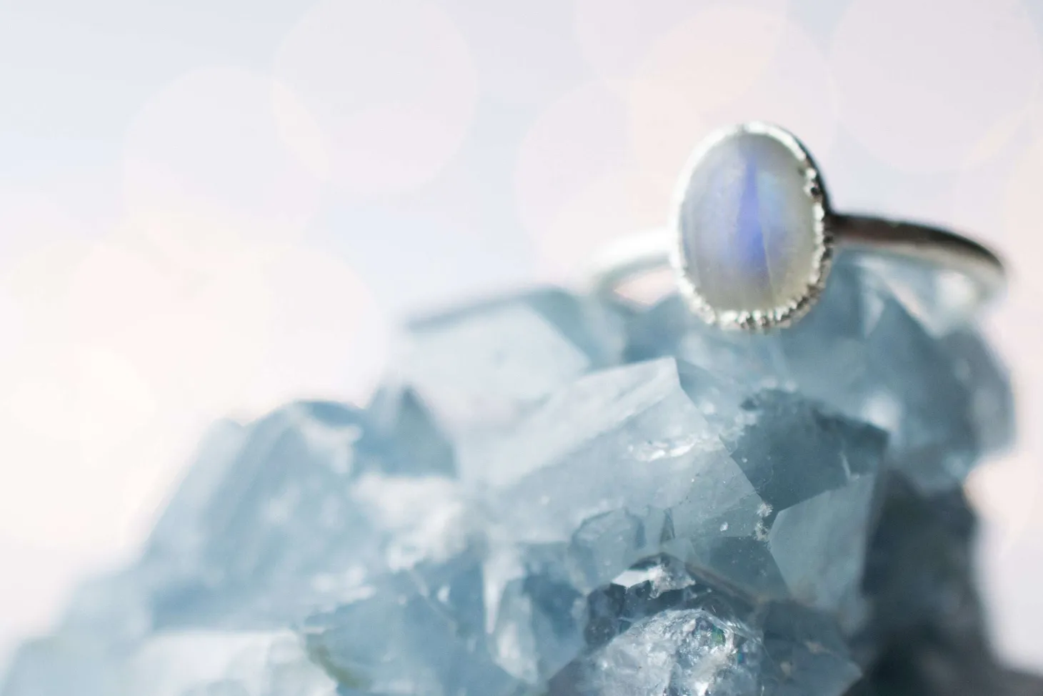 SALE Silver Moonstone ring | June Birthstone Ring