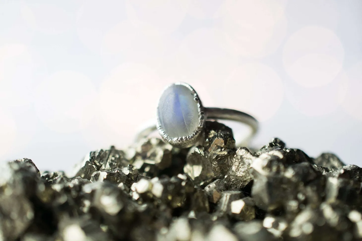 SALE Silver Moonstone ring | June Birthstone Ring