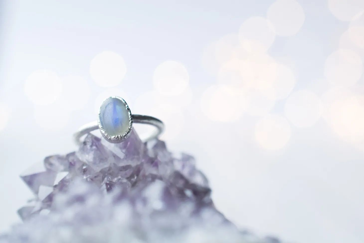 SALE Silver Moonstone ring | June Birthstone Ring
