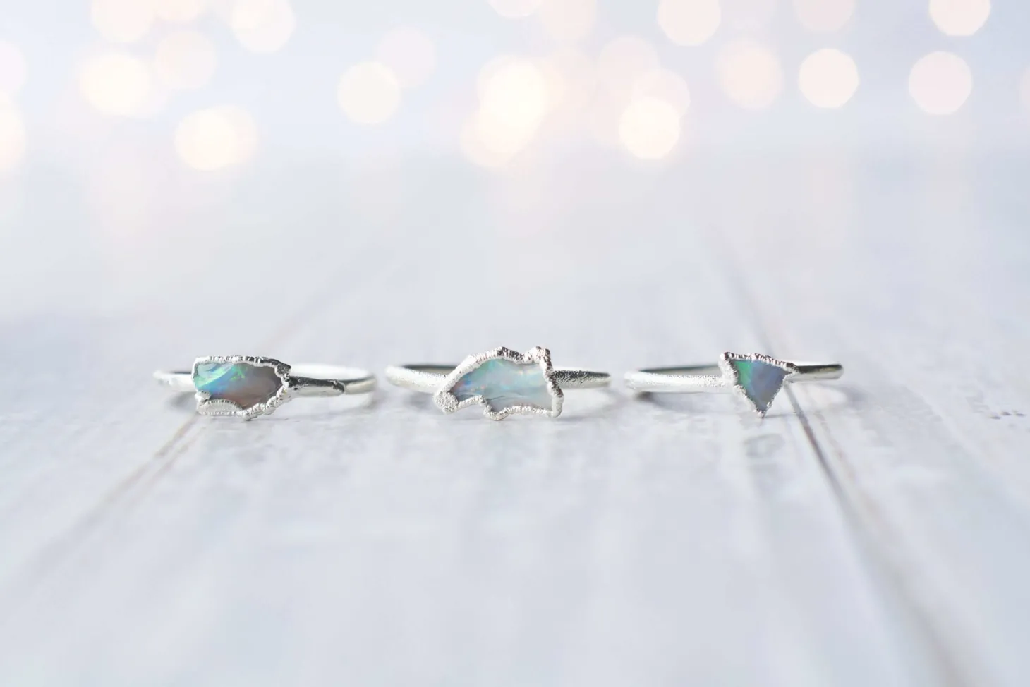 SALE Silver Opal ring | Raw opal ring