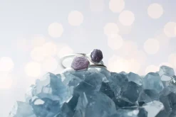 SALE Silver Ruby ring | Red ruby crystal ring