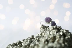SALE Silver Ruby ring | Red ruby crystal ring