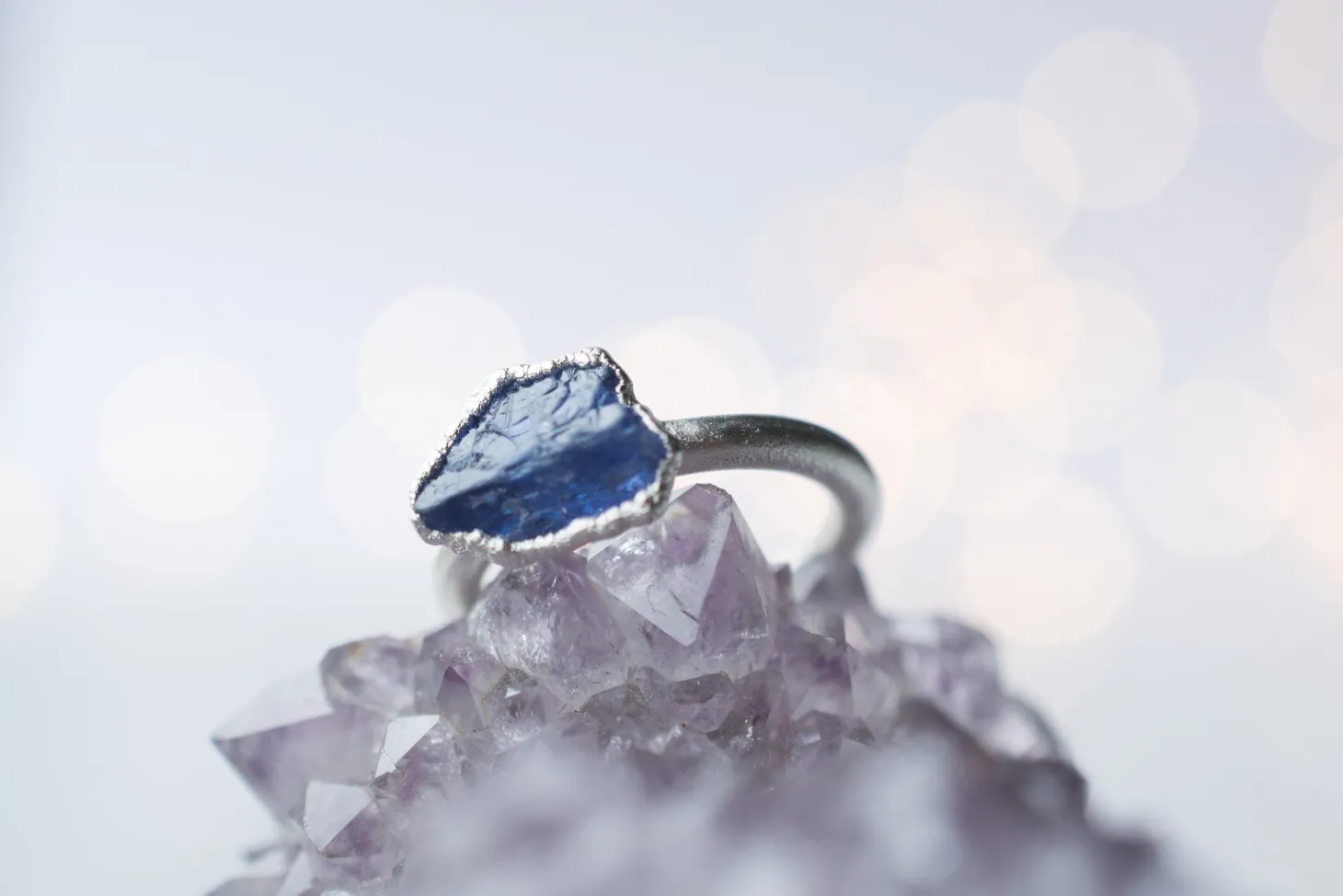 SALE Silver Tanzanite ring | Stone stacking ring