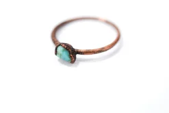 SALE Tiny Turquoise nugget ring | Raw turquoise stacking ring
