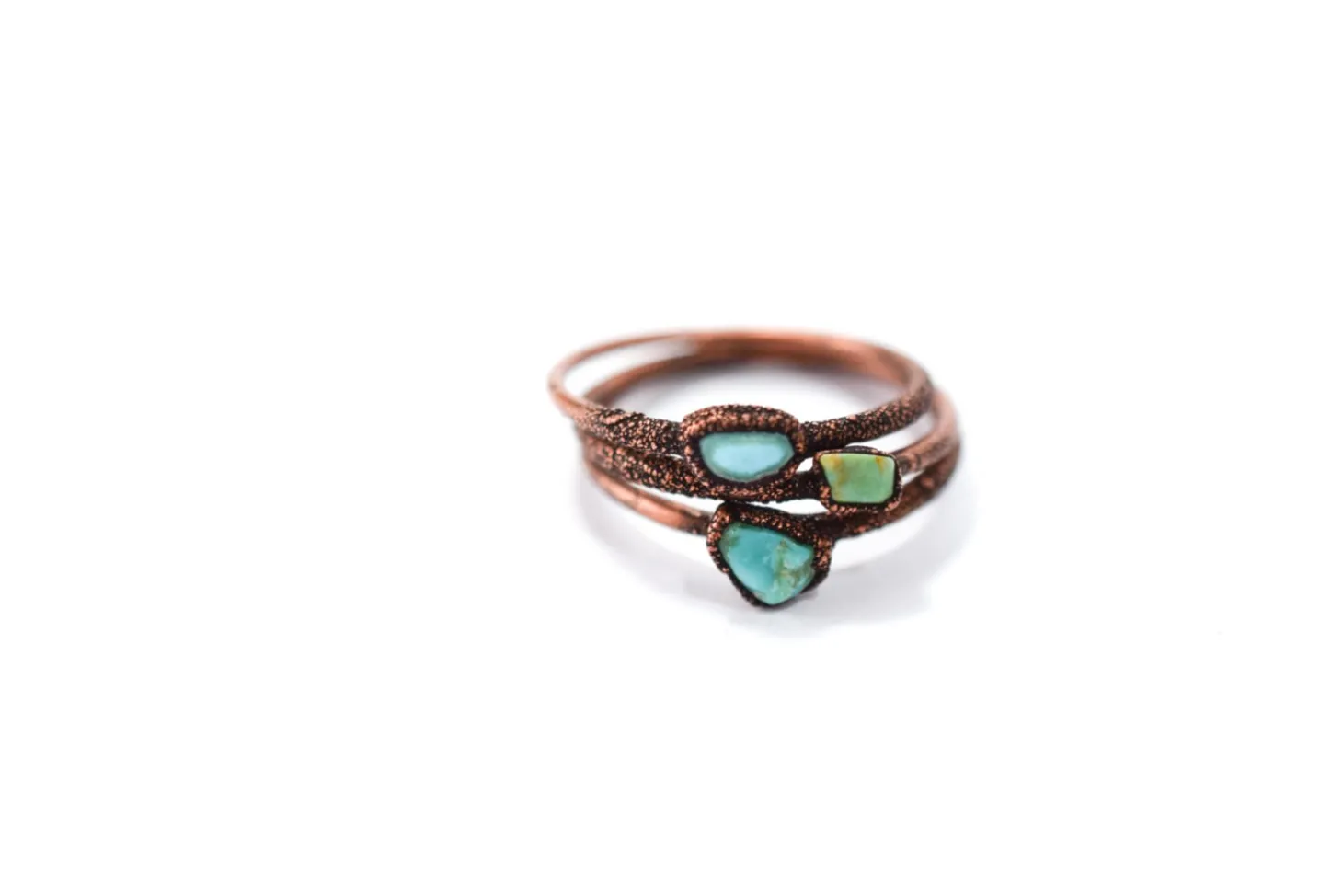 SALE Tiny Turquoise nugget ring | Raw turquoise stacking ring