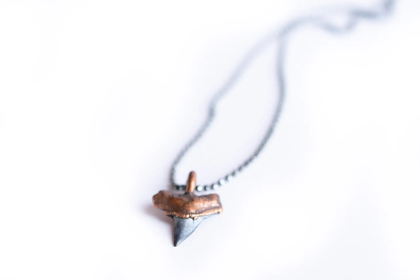 Sharks tooth pendant | Electroformed copper shark tooth pendant