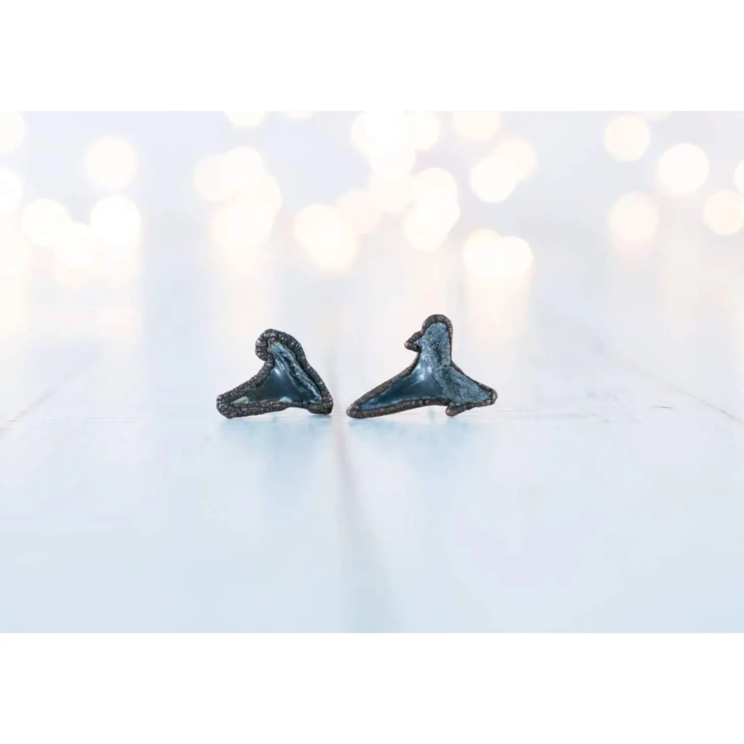 Shark tooth stud earrings | Shark tooth fossil earrings