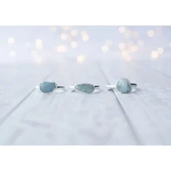 Silver Aquamarine crystal ring | Raw aquamarine ring