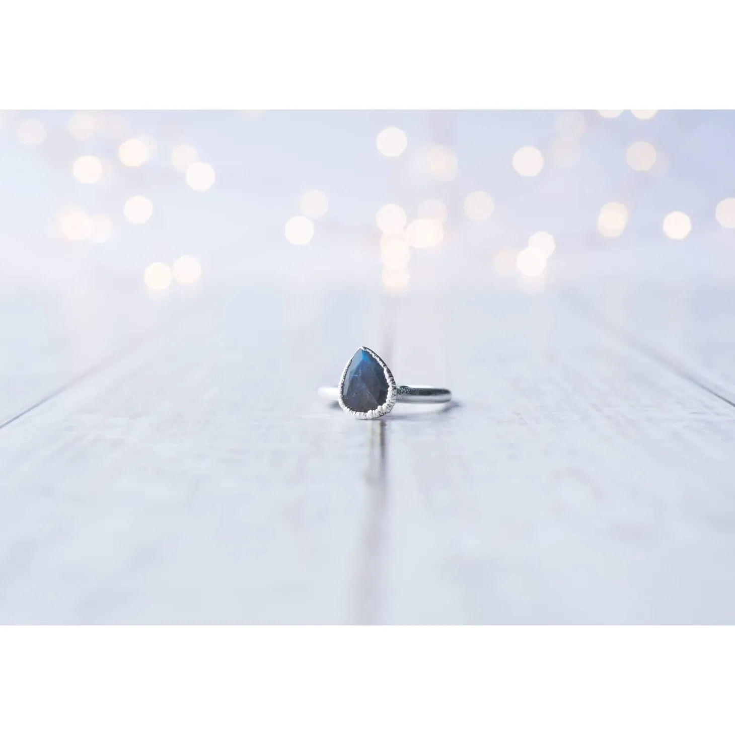 Silver Labradorite feldspar ring | Silver Labradorite Ring