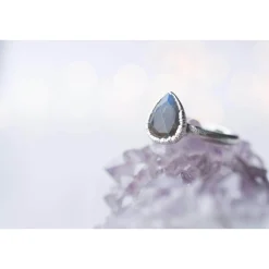 Silver Labradorite feldspar ring | Silver Labradorite Ring