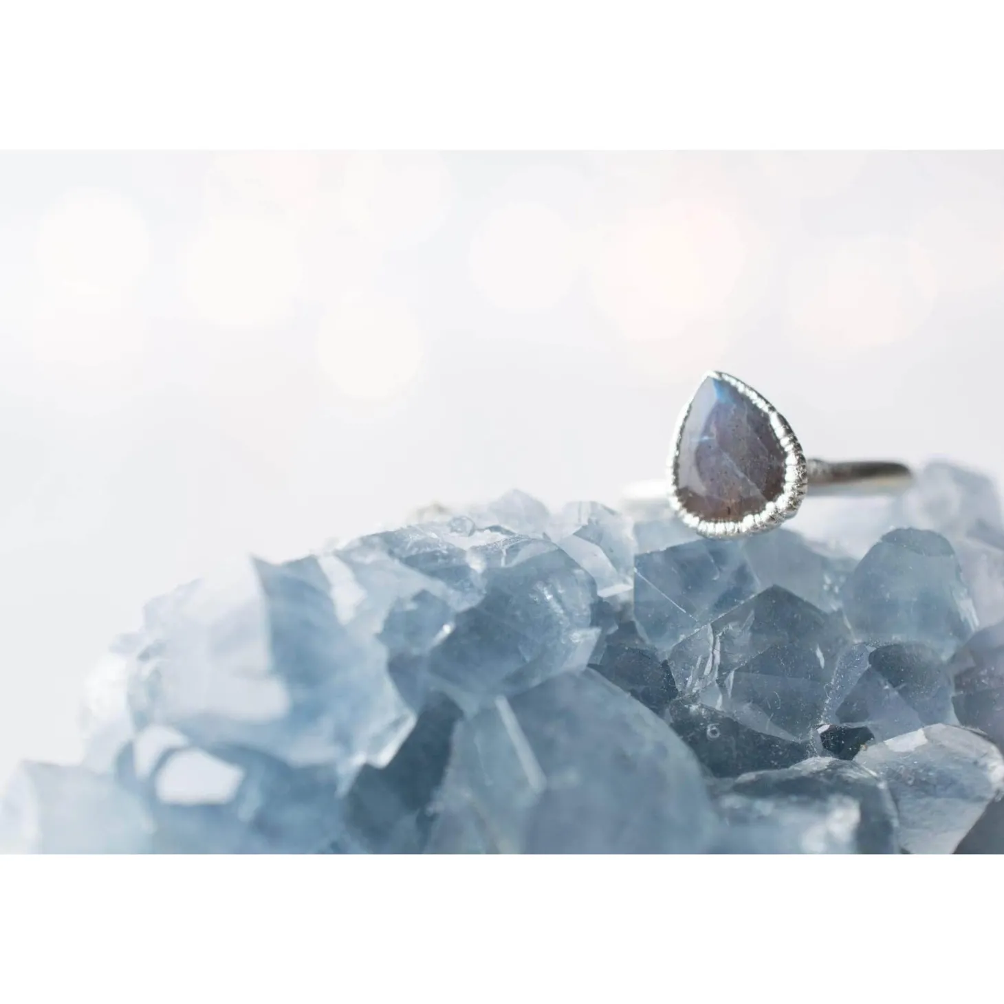 Silver Labradorite feldspar ring | Silver Labradorite Ring