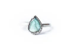 Silver Labradorite ring | Gemstone stacking ring