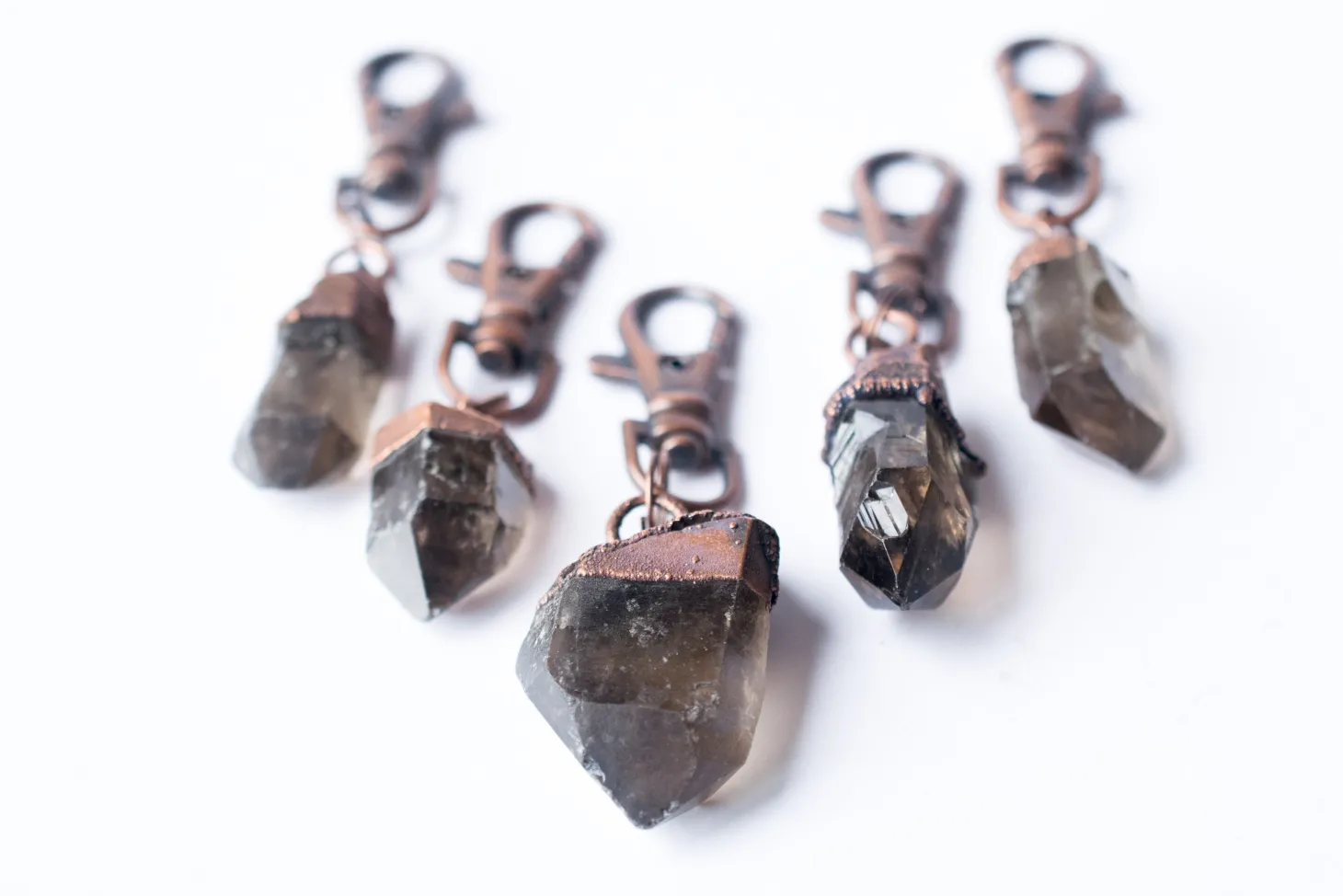 Smokey Quartz crystal keychain | Raw crystal keychain