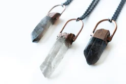 Smokey Quartz crystal necklace | Electroformed crystal necklace