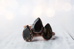 Smokey Quartz ring | Organic stone stacking ring