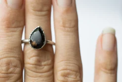 Smokey Quartz ring | Organic stone stacking ring
