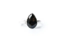 Smokey Quartz ring | Organic stone stacking ring