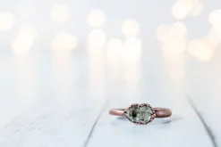 Tibetan crystal ring | Raw anthraxolite crystal ring