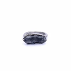 Tibetan crystal ring | Raw anthraxolite crystal ring