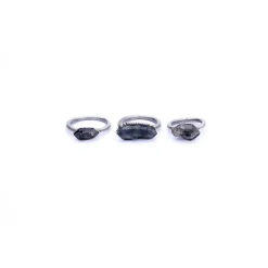 Tibetan crystal ring | Raw anthraxolite crystal ring