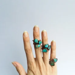 Turquoise nugget ring | Raw turquoise stacking ring