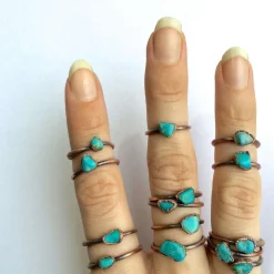 Turquoise nugget ring | Raw turquoise stacking ring