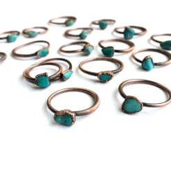 Turquoise nugget ring | Raw turquoise stacking ring