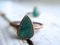 Turquoise ring | Simple stone stacking ring