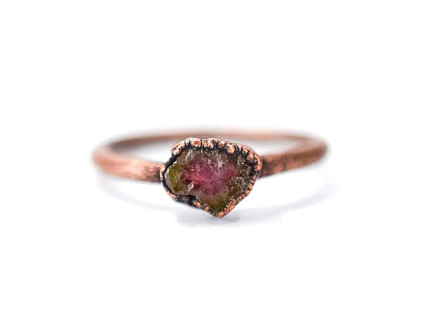 Watermelon tourmaline ring | Raw tourmaline ring