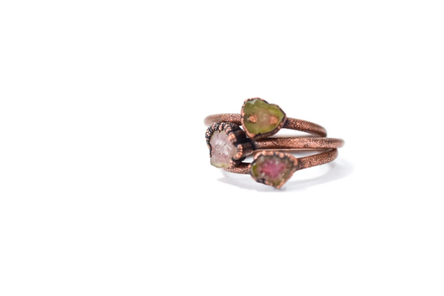 Watermelon tourmaline ring | Raw tourmaline ring
